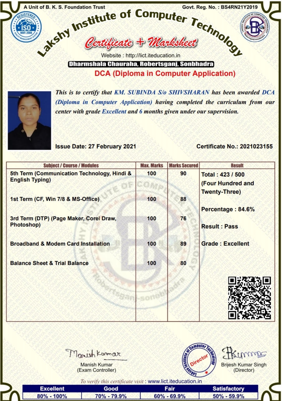 DCA(diploma in computer application)